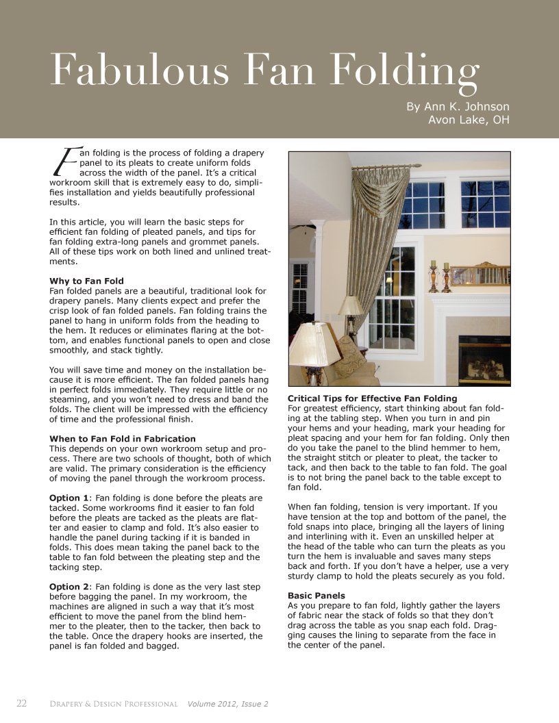 fan folding drapery panels