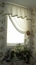 sheer panel with banded edge